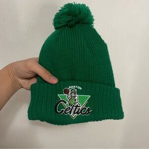 New Era NBA Boston Celtics 75th Anniversary Pom Knit Beanie Hat